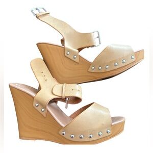 Ankle strap wedge heel